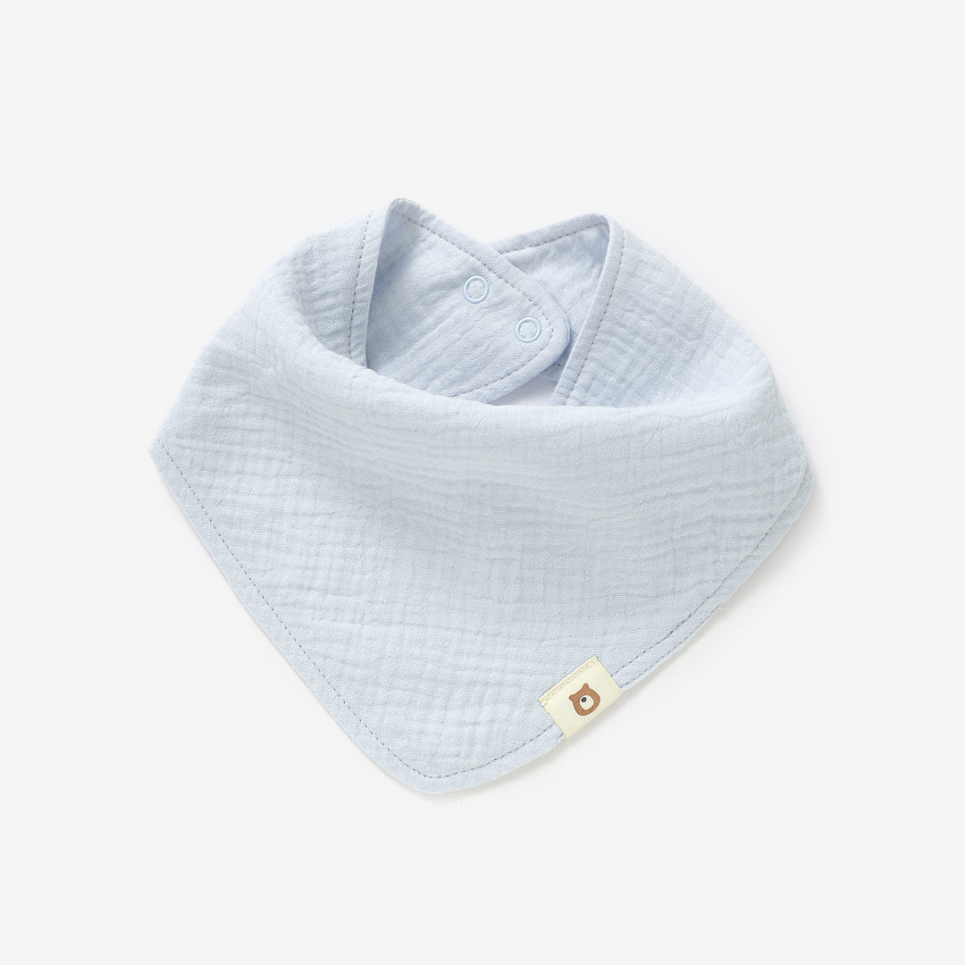 JBØRN Organic Cotton Muslin Baby Dribble Bib | Personalisable Powder Blue - Personalisable Baby Products Sold and Personalised by JustBørn