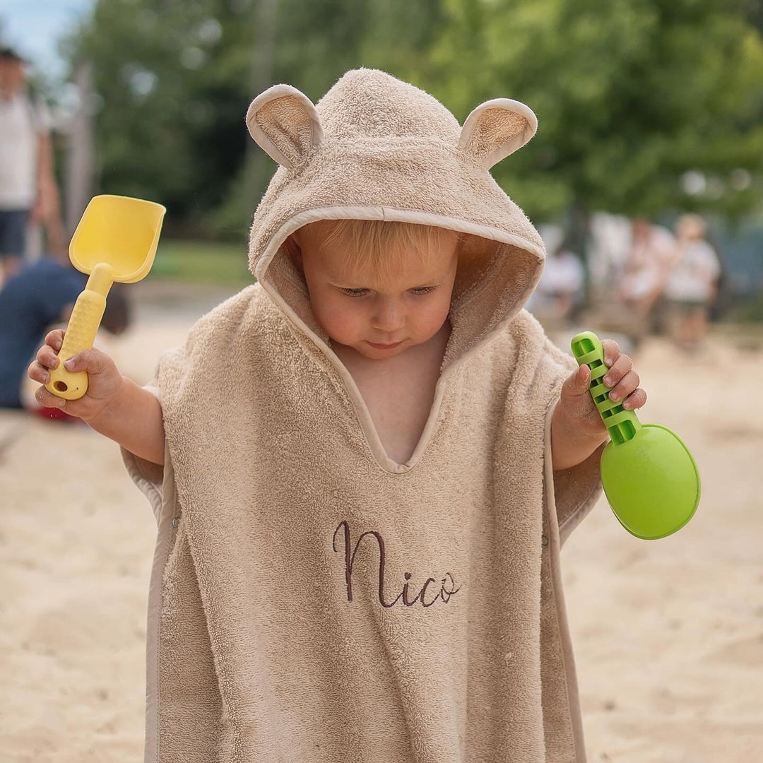 JBØRN Organic Cotton Hooded Poncho | Personalisable - Personalisable Baby Products Sold and Personalised by JustBørn