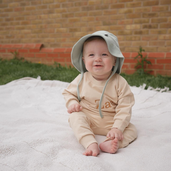 JBØRN Organic Cotton Baby Tracksuit | Sweater & Joggers Set | Personalisable Cream - Personalisable Baby Products Sold and Personalised by JustBørn