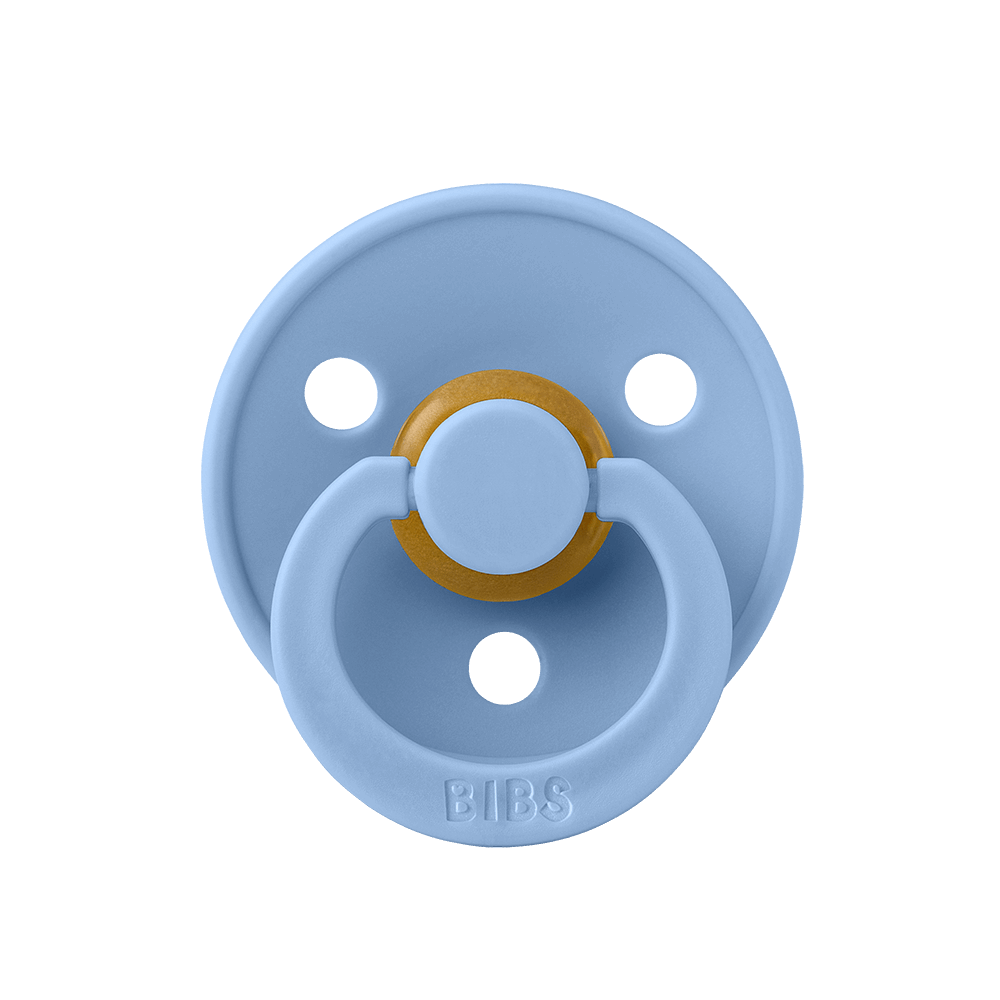 BIBS Colour Natural Rubber Latex Pacifiers (Size 1 & 2) Sky Blue - Personalisable Baby Products Sold and Personalised by JustBørn