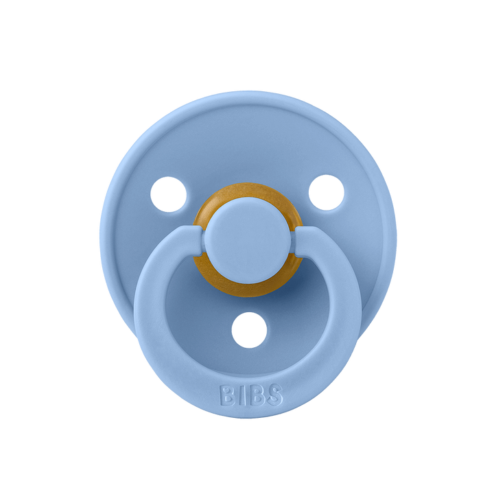 BIBS Colour Natural Rubber Latex Pacifiers (Size 1 & 2) Sky Blue - Personalisable Baby Products Sold and Personalised by JustBørn