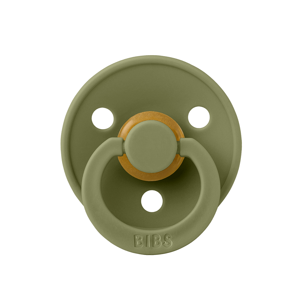 BIBS Colour Natural Rubber Latex Pacifiers (Size 1 & 2) Olive - Personalisable Baby Products Sold and Personalised by JustBørn