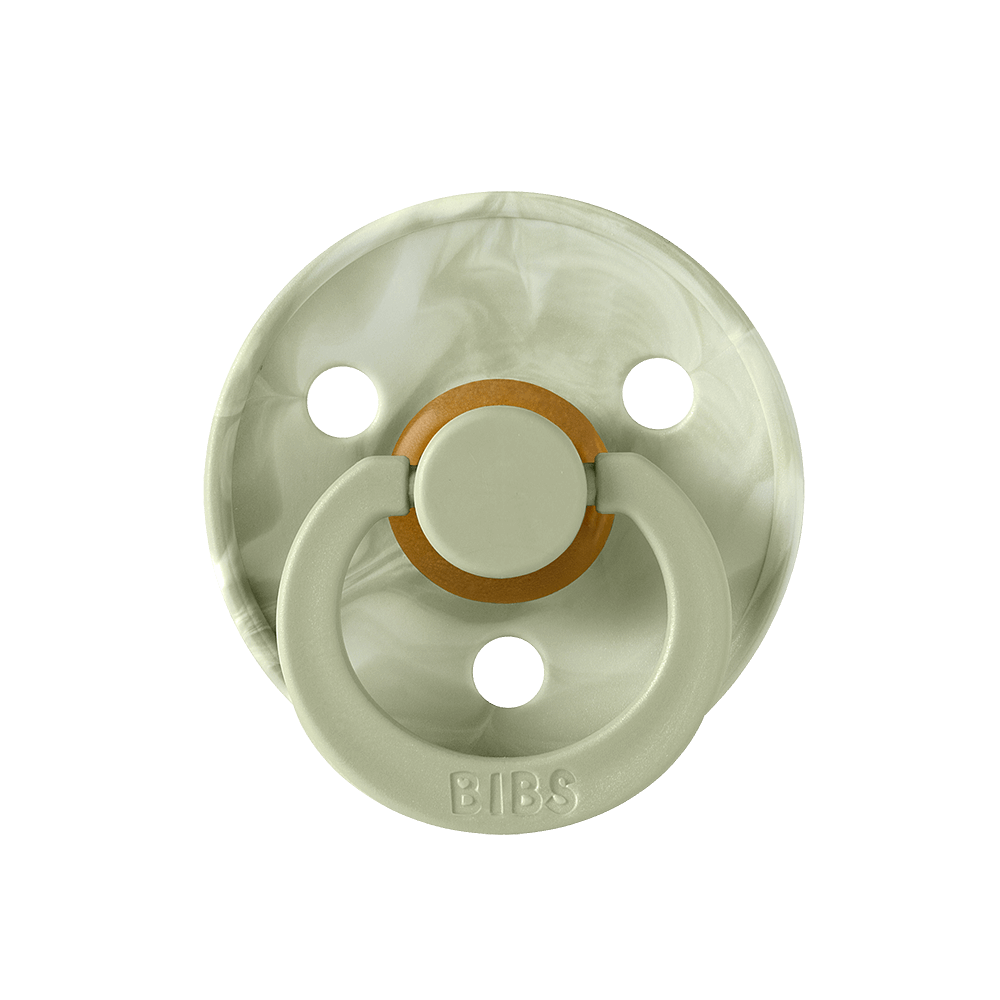 BIBS Colour Natural Rubber Latex Pacifiers (Size 1 & 2) Tie Dye Sage Ivory - Personalisable Baby Products Sold and Personalised by JustBørn