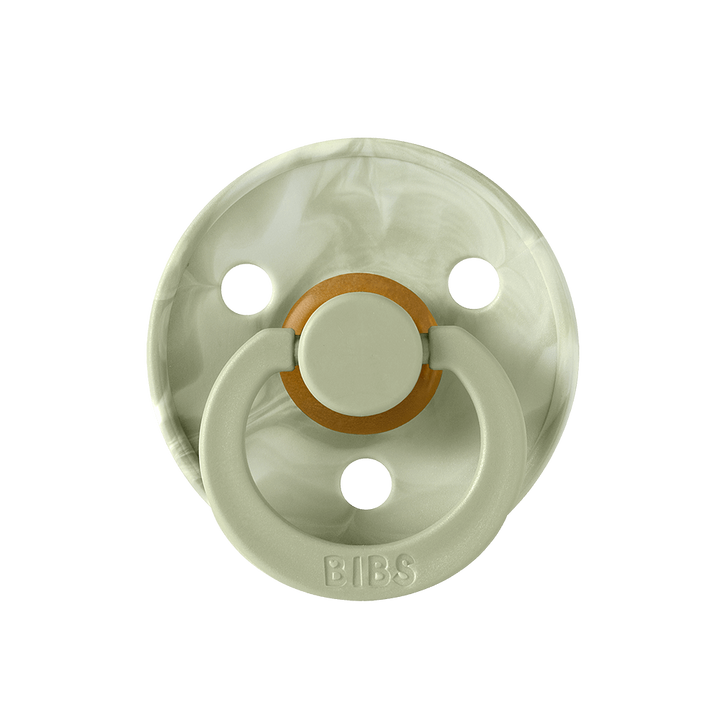 BIBS Colour Natural Rubber Latex Pacifiers (Size 1 & 2) Tie Dye Sage Ivory - Personalisable Baby Products Sold and Personalised by JustBørn