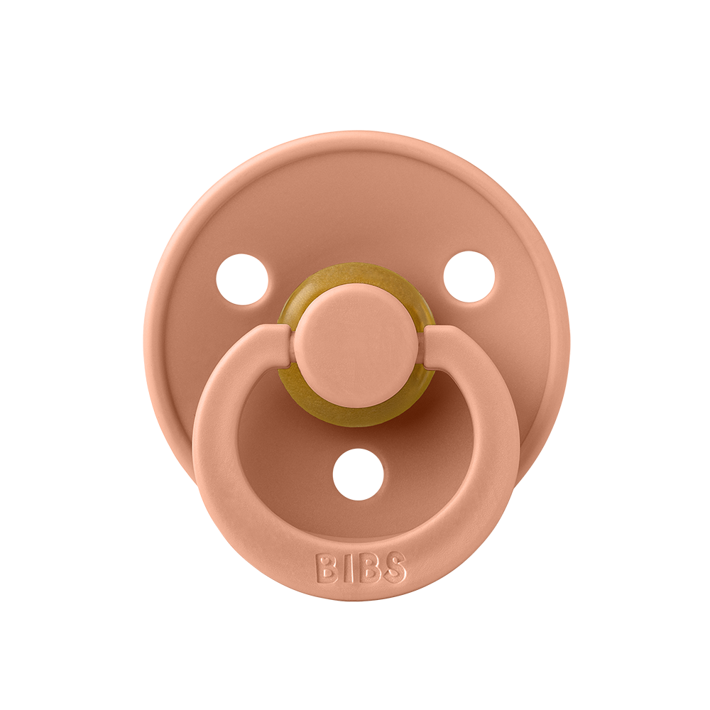 BIBS Colour Natural Rubber Latex Pacifiers (Size 1 & 2) Peach - Personalisable Baby Products Sold and Personalised by JustBørn