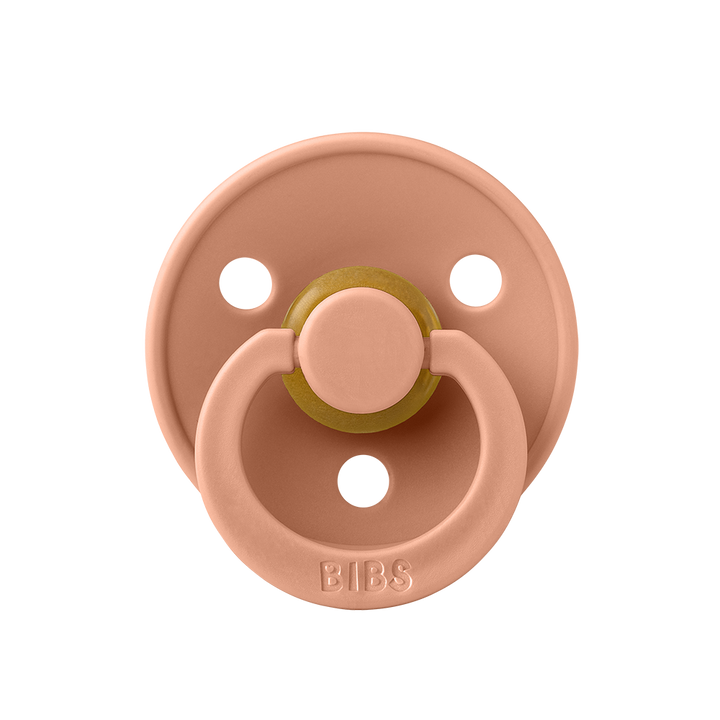 BIBS Colour Natural Rubber Latex Pacifiers (Size 1 & 2) Peach - Personalisable Baby Products Sold and Personalised by JustBørn