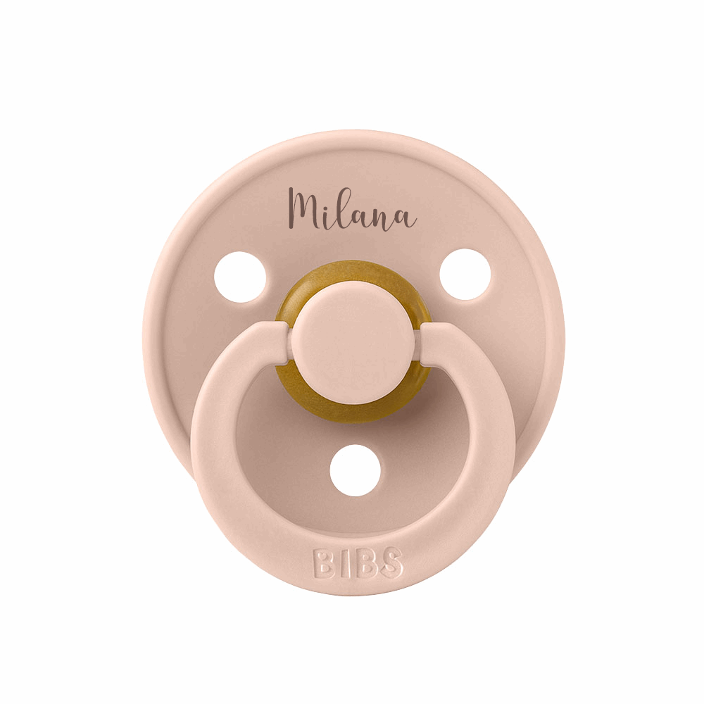 BIBS Colour Natural Rubber Latex Pacifiers (Size 1 & 2) | Personalised Blush - Personalisable Baby Products Sold and Personalised by JustBørn