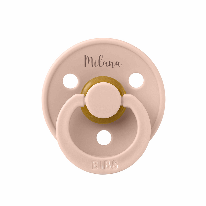 BIBS Colour Natural Rubber Latex Pacifiers (Size 1 & 2) | Personalised Blush - Personalisable Baby Products Sold and Personalised by JustBørn