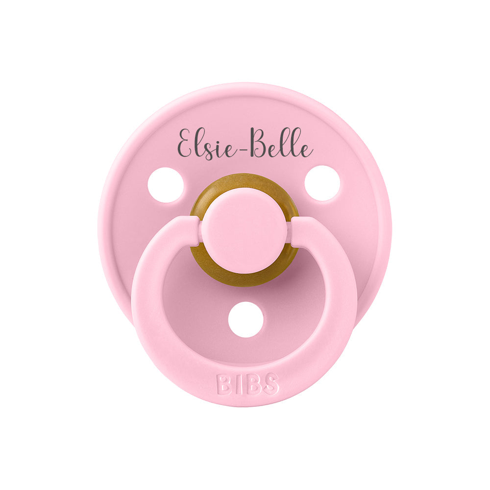 BIBS Colour Natural Rubber Latex Pacifiers (Size 1 & 2) | Personalised Baby Pink - Personalisable Baby Products Sold and Personalised by JustBørn