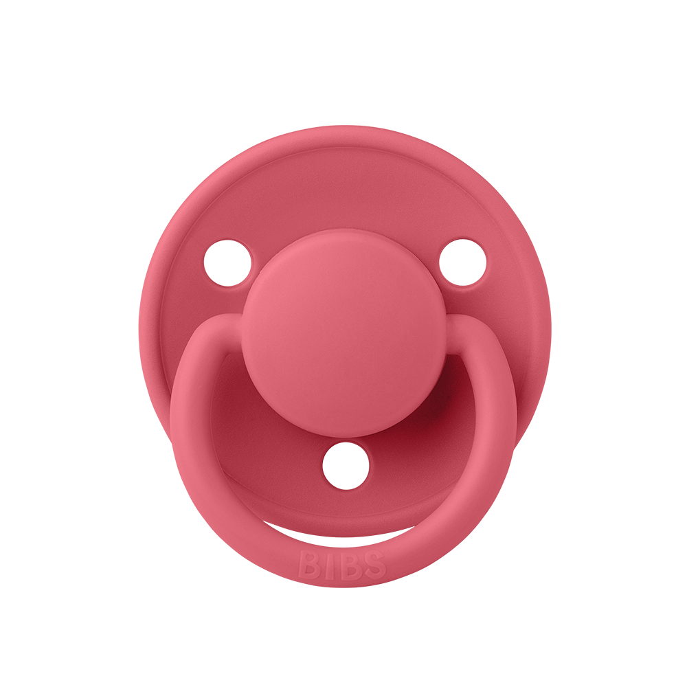 BIBS De Lux Natural Rubber Latex Pacifiers Coral - Personalisable Baby Products Sold and Personalised by JustBørn