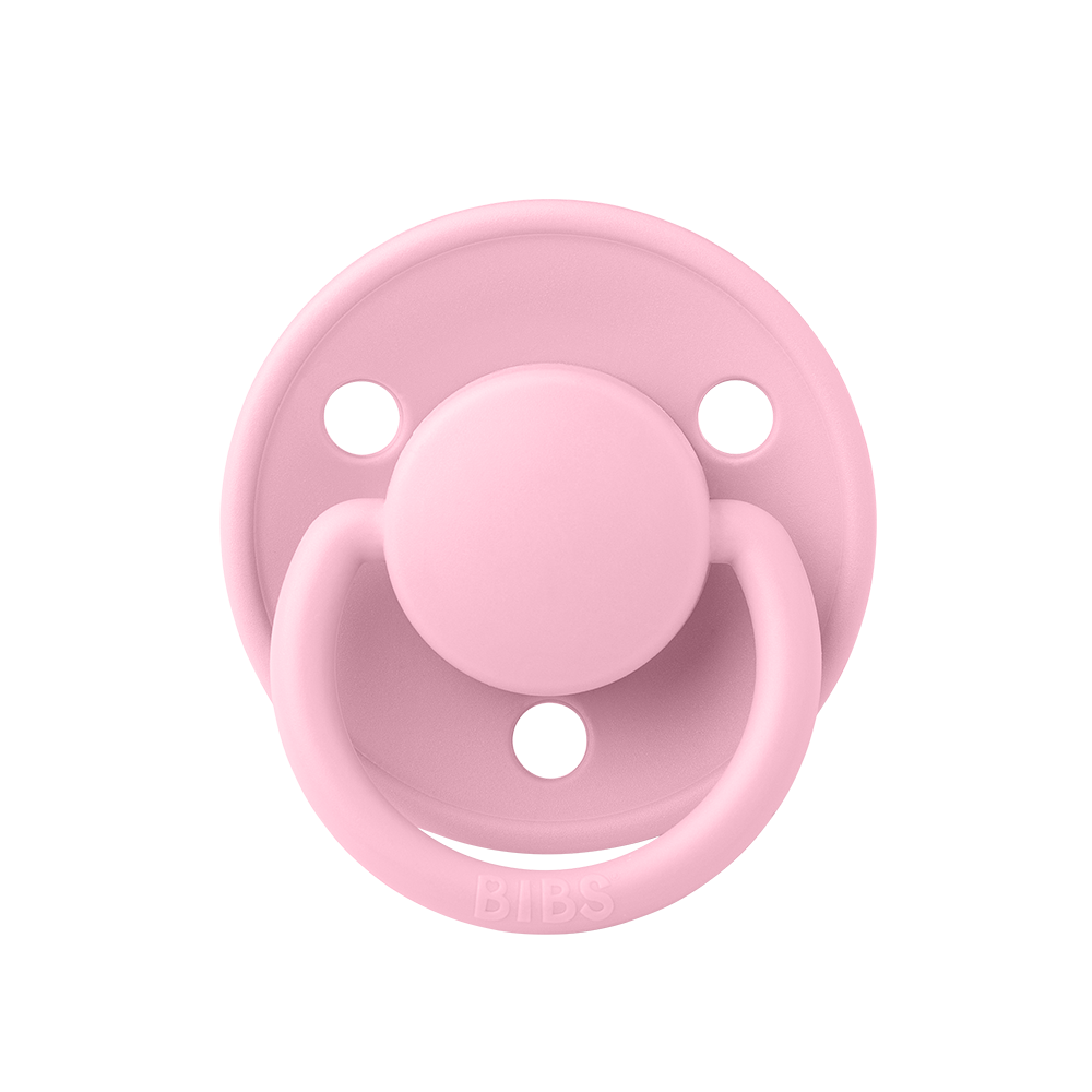 BIBS De Lux Natural Rubber Latex Pacifiers Baby Pink - Personalisable Baby Products Sold and Personalised by JustBørn