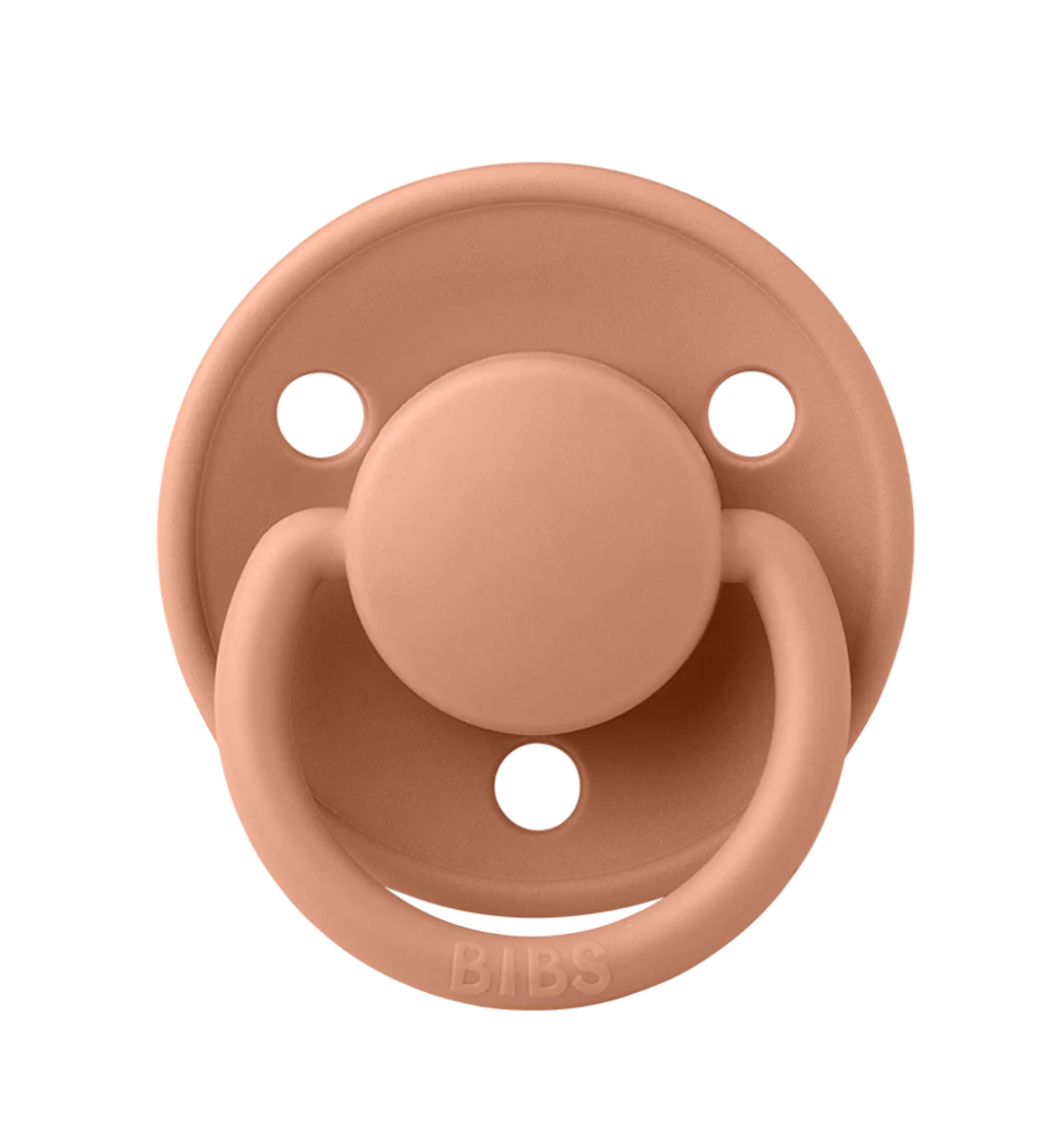 BIBS De Lux Natural Rubber Latex Pacifiers Size 1 (0-6 months) Peach - Personalisable Baby Products Sold and Personalised by JustBørn