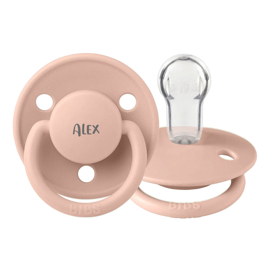 BIBS De Lux Silicone Pacifiers | One Size | Personalisable Blush - Personalisable Baby Products Sold and Personalised by JustBørn