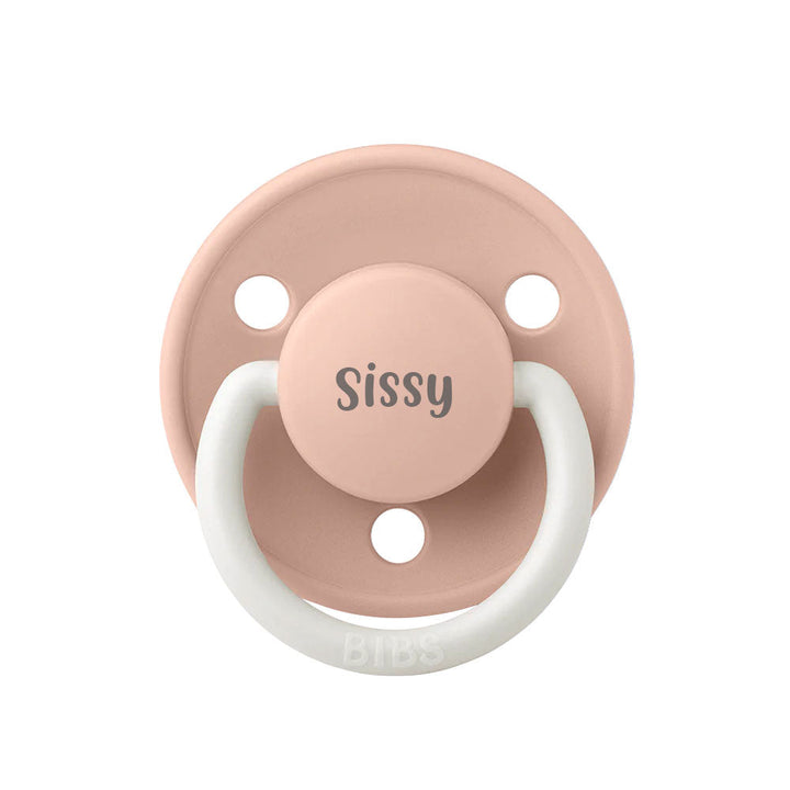 BIBS De Lux Silicone Pacifiers | One Size | Personalisable Blush Night Glow - Personalisable Baby Products Sold and Personalised by JustBørn