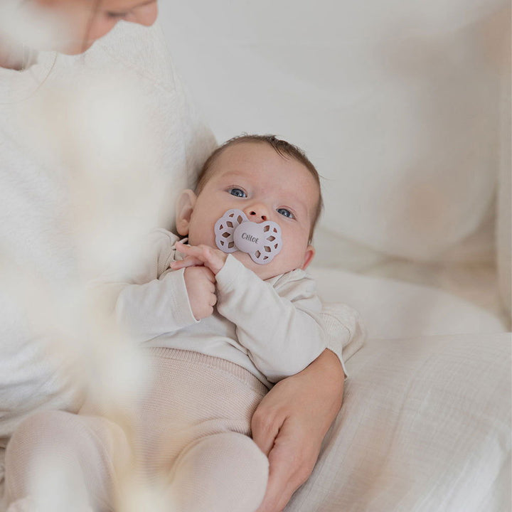 BIBS Infinity Symmetrical Silicone Pacifiers | Personalisable Dusky Lilac Yes - Personalisable Baby Products Sold and Personalised by JustBørn