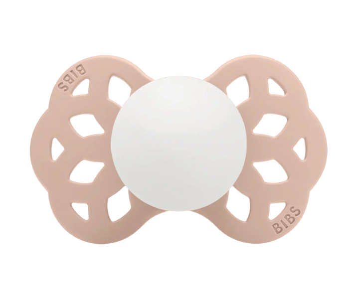 BIBS Infinity Symmetrical Silicone Pacifiers | Personalisable Blush Night Glow Size 1 (0-6 m) - Personalisable Baby Products Sold and Personalised by JustBørn