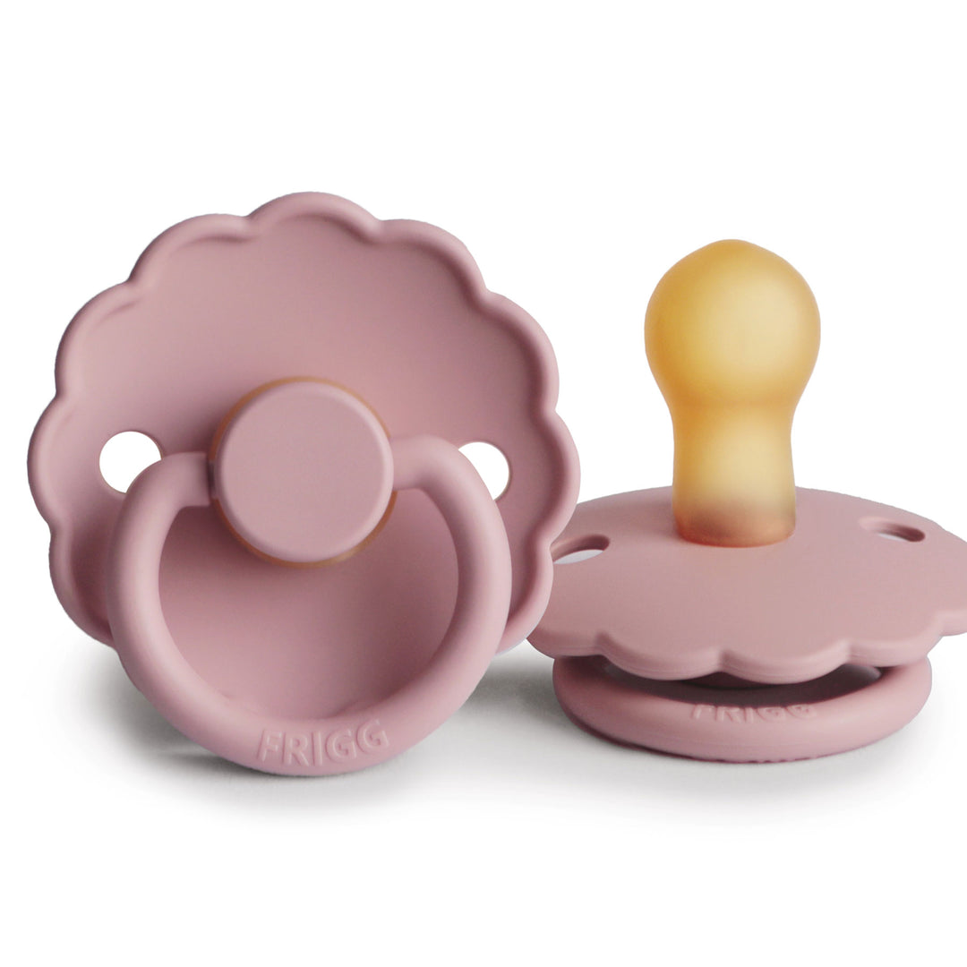 FRIGG Daisy Natural Rubber Latex Pacifier Baby Pink - Personalisable Baby Products Sold and Personalised by JustBørn