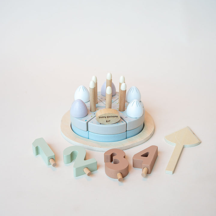 JBØRN Personalised Wooden Birthday Cake Yes - Personalisable Baby Products Sold and Personalised by JustBørn