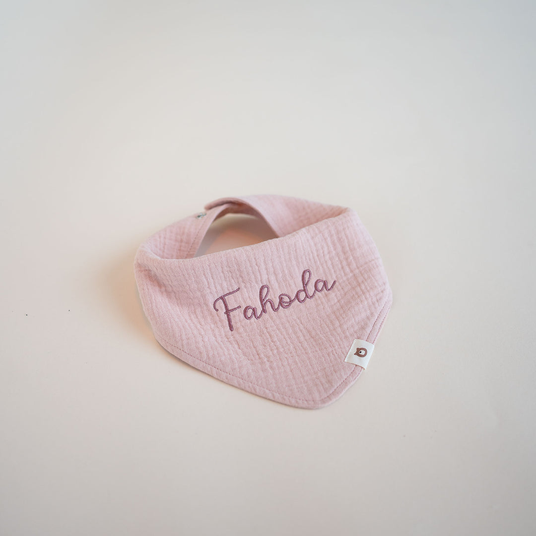 JBØRN Organic Cotton Muslin Baby Dribble Bib | Personalisable Blush Yes - Personalisable Baby Products Sold and Personalised by JustBørn