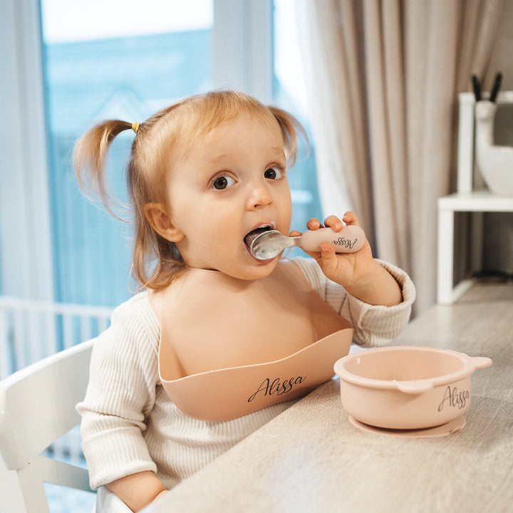 JBØRN Stainless Steel Cutlery Set Blush No - Personalisable Baby Products Sold and Personalised by JustBørn