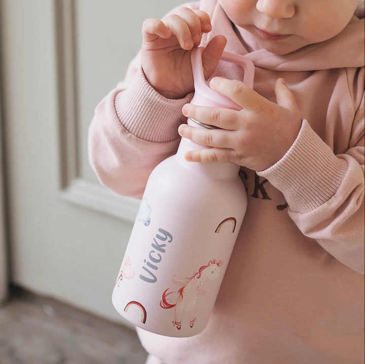 JBØRN Personalised Stainless Steel Kids Water Bottle - Personalisable Baby Products Sold and Personalised by JustBørn