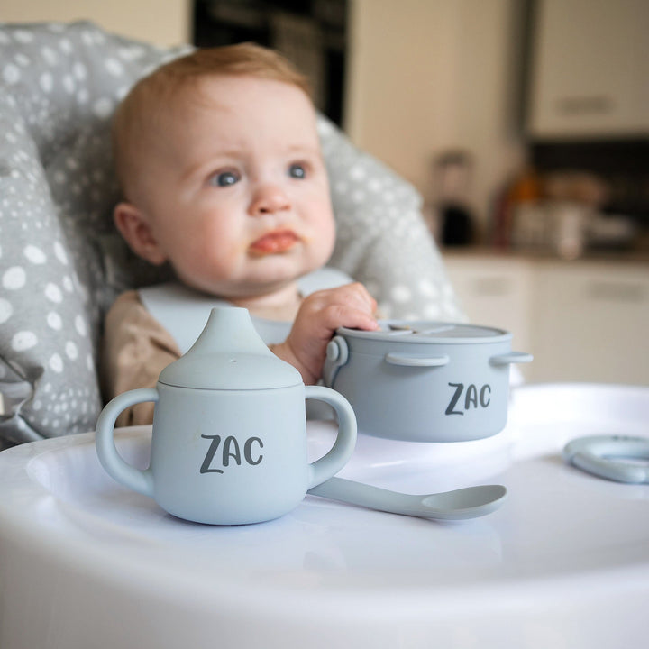 JBØRN Snack Cup With Lid & Handle | Personalisable - Personalisable Baby Products Sold and Personalised by JustBørn