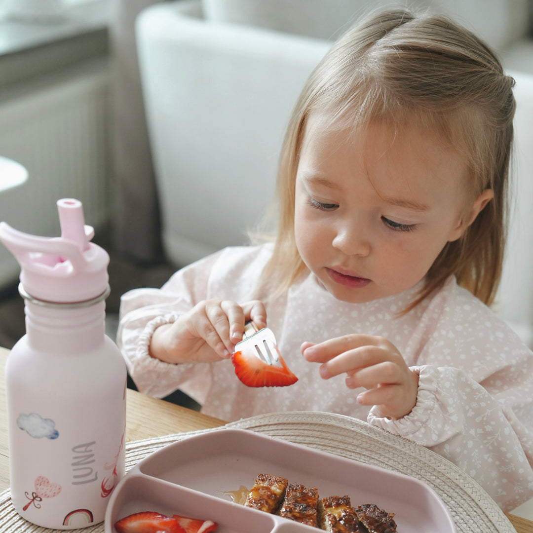 JBØRN Long Sleeve Baby Feeding Bib Flowers - Personalisable Baby Products Sold and Personalised by JustBørn