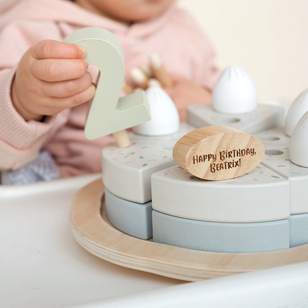 JBØRN Personalised Wooden Birthday Cake - Personalisable Baby Products Sold and Personalised by JustBørn