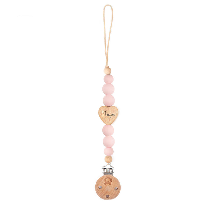 JBØRN Love Heart Pacifier Clip Blossom - Personalisable Baby Products Sold and Personalised by JustBørn