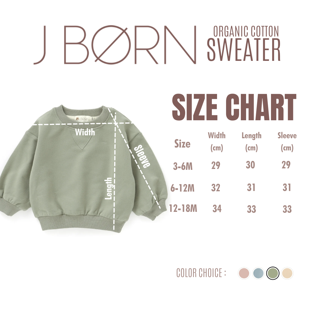 JBØRN Organic Cotton Sweater - Personalisable Baby Products Sold and Personalised by JustBørn