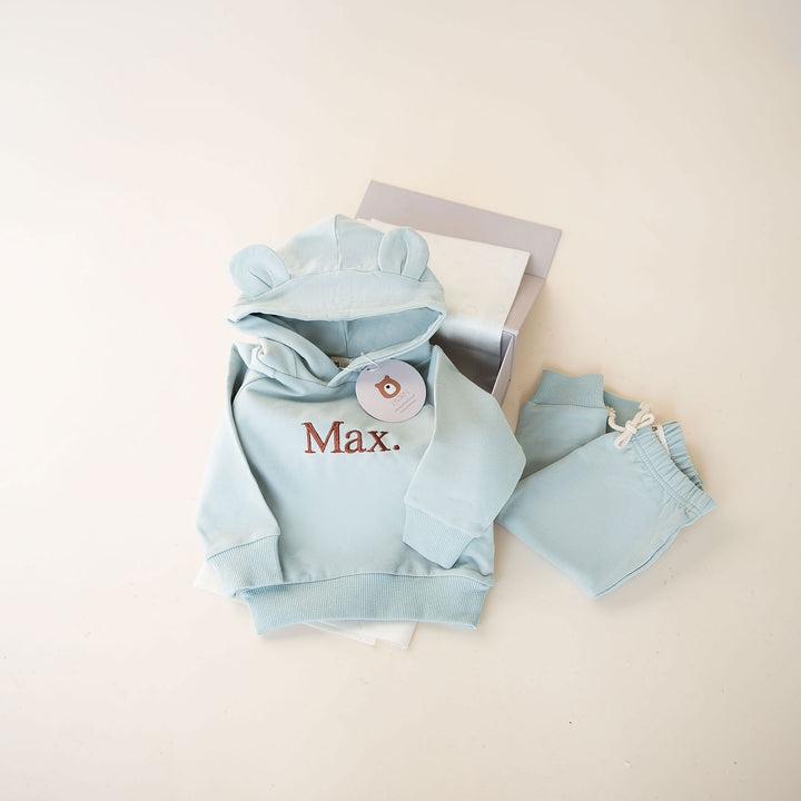 JBØRN Gift Set | Organic Cotton Baby Hoodie & Joggers Set Mint - Personalisable Baby Products Sold and Personalised by JustBørn