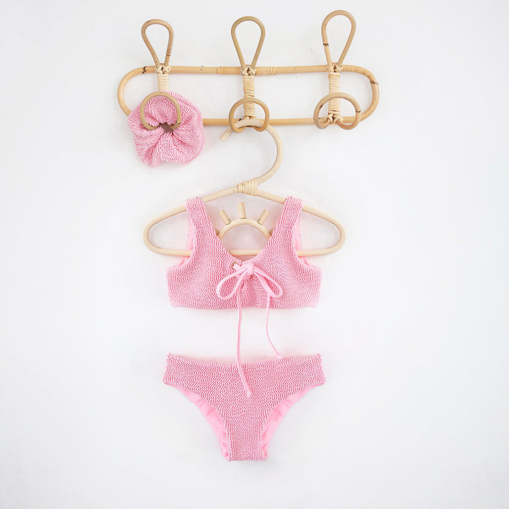 JBØRN Baby Girl Crinkle Bikini 3-4 Years Old Crinkle Baby Pink - Personalisable Baby Products Sold and Personalised by JustBørn