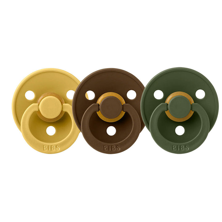 BIBS Colour Natural Rubber Latex Pacifiers | 3 Pack | Size 1 (0-6mths) - Personalisable Baby Products Sold and Personalised by JustBørn