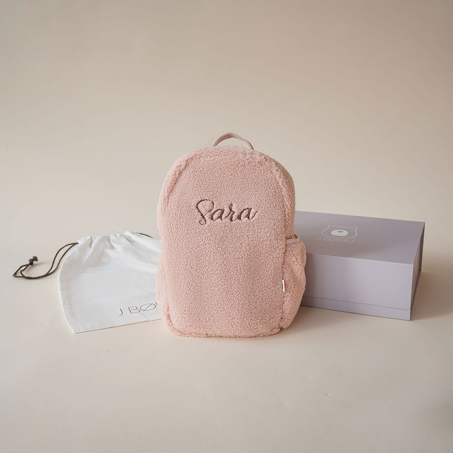 JBØRN Personalised Teddy Backpack | Gift Box Teddy Blush - Personalisable Baby Products Sold and Personalised by JustBørn