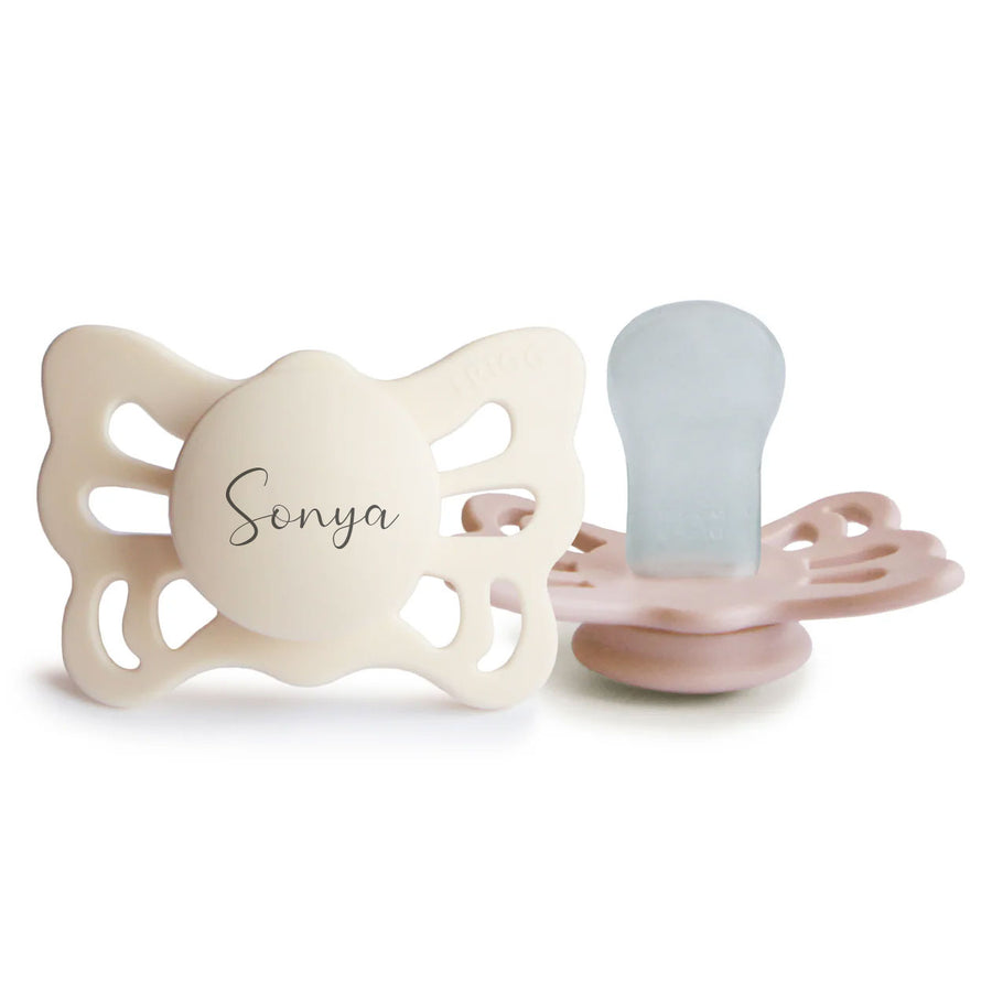 FRIGG Butterfly Anatomical Silicone Pacifiers | Personalised - Personalisable Baby Products Sold and Personalised by JustBørn