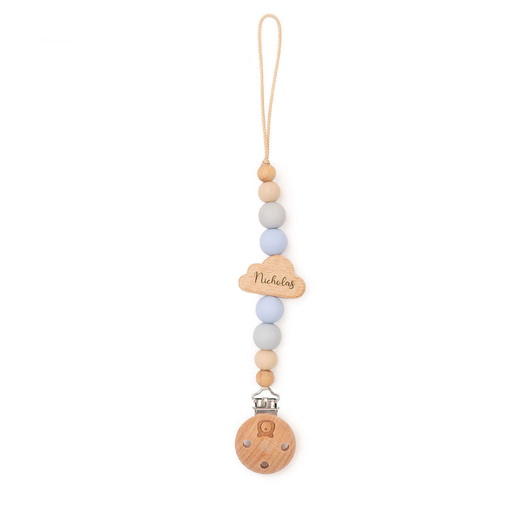 JBØRN CLOUD Pacifier Clip | Personalisable Baby Blues Yes - Personalisable Baby Products Sold and Personalised by JustBørn