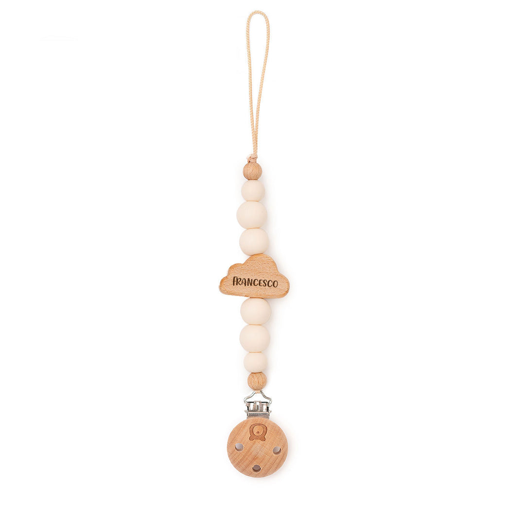 JBØRN CLOUD Pacifier Clip | Personalisable Ivory Yes - Personalisable Baby Products Sold and Personalised by JustBørn