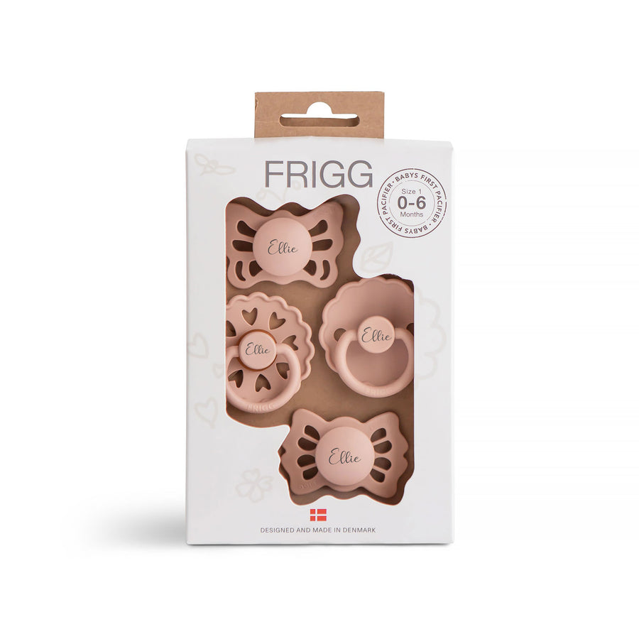 FRIGG Baby's First Pacifier Pack Floral Heart - Blush Yes - Personalisable Baby Products Sold and Personalised by JustBørn