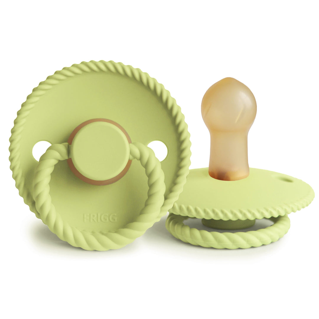 FRIGG Rope Natural Rubber Latex Pacifiers Green Tea - Personalisable Baby Products Sold and Personalised by JustBørn