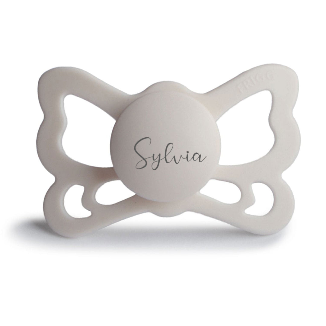 FRIGG Butterfly Anatomical Silicone Pacifiers | Personalised Silver Gray - Personalisable Baby Products Sold and Personalised by JustBørn