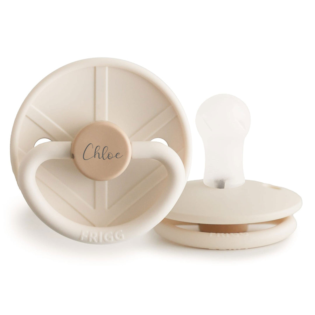 FRIGG Little Viking Silicone Pacifiers Cream Yes - Personalisable Baby Products Sold and Personalised by JustBørn