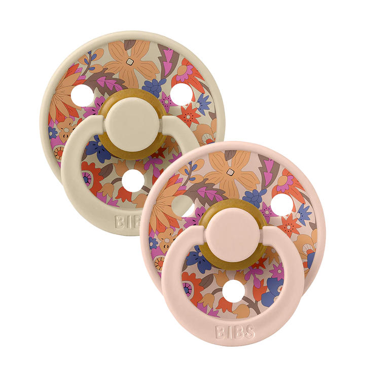 BIBS x LIBERTY Colour Latex Pacifiers - 2 Pack June Blossom Blush Mix - Personalisable Baby Products Sold and Personalised by JustBørn