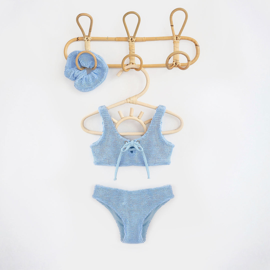 JBØRN Baby Girl Crinkle Bikini Crinkle Ocean Blue - Personalisable Baby Products Sold and Personalised by JustBørn