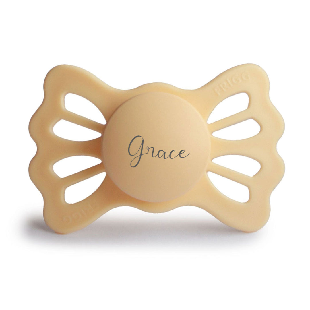 FRIGG Lucky Symmetrical Silicone Pacifiers | Personalised Pale Daffodil Yes - Personalisable Baby Products Sold and Personalised by JustBørn