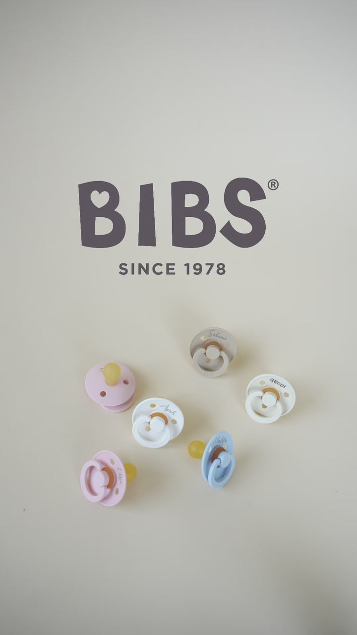 BIBS Colour Natural Rubber Latex Pacifiers (Size 1 & 2) | Personalised