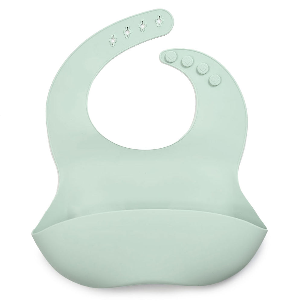 JBØRN Silicone Baby Feeding Bib Seafoam No - Personalisable Baby Products Sold and Personalised by JustBørn