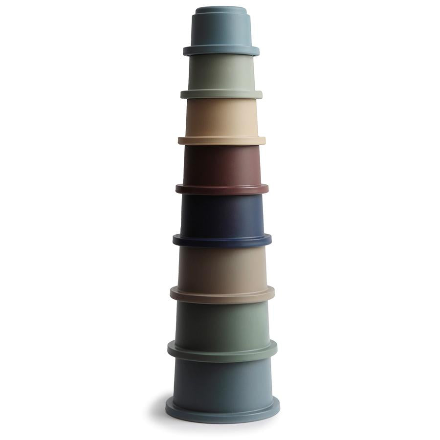 Mushie Stacking Cups Tower Forest - Personalisable Baby Products Sold and Personalised by JustBørn